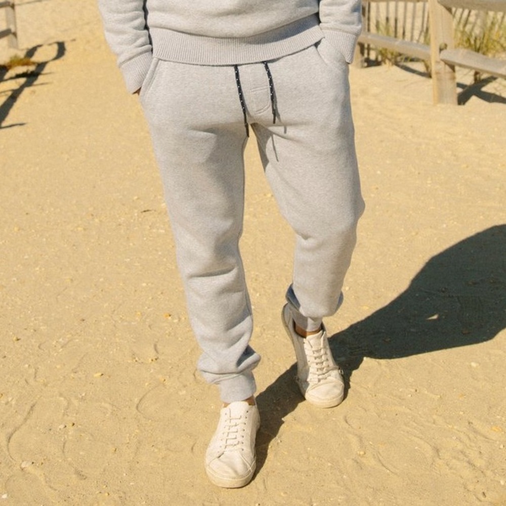 bonded fleece joggers - light grey